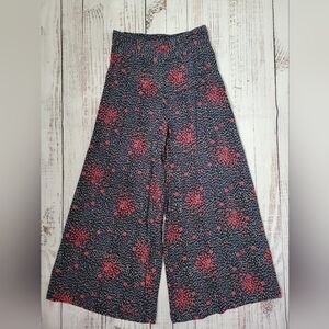Free People Flowy Wide Leg Printed Pants Viscose Small